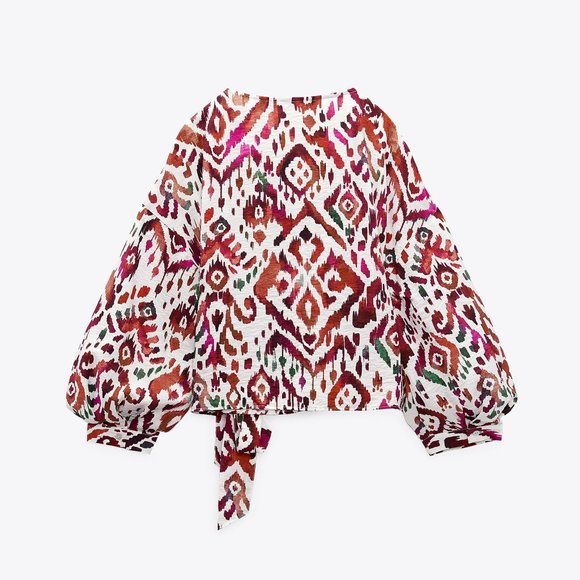 Zara 2pcs set Print Top With Knot with matching skirt - Picture 3 of 7